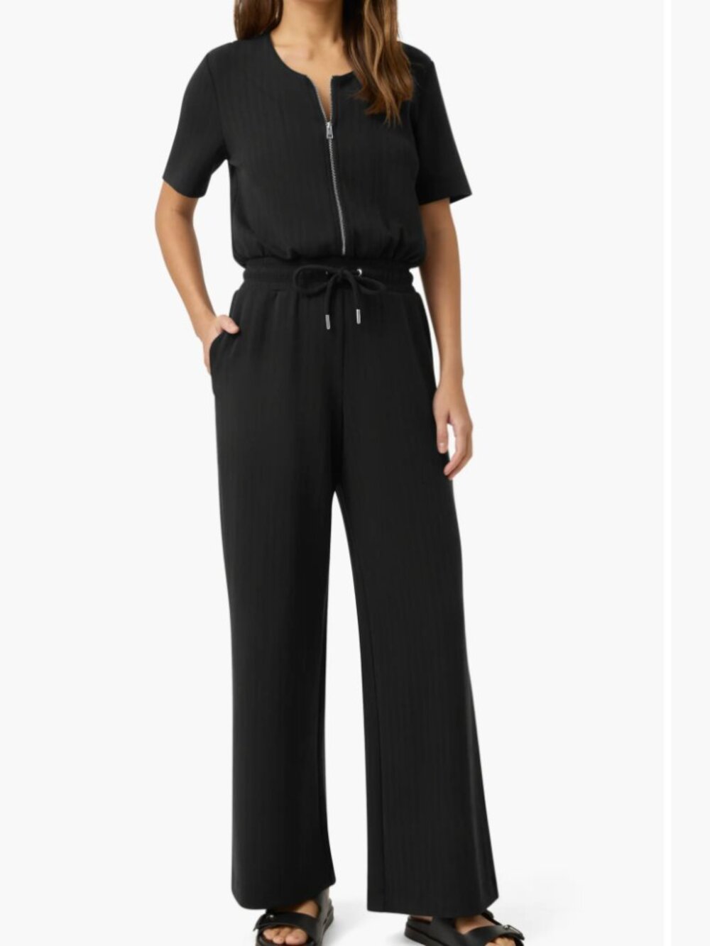 Splendid x Cella Jane Blog Black Rib Scuba Jumpsuit Size XS.   NWT!!